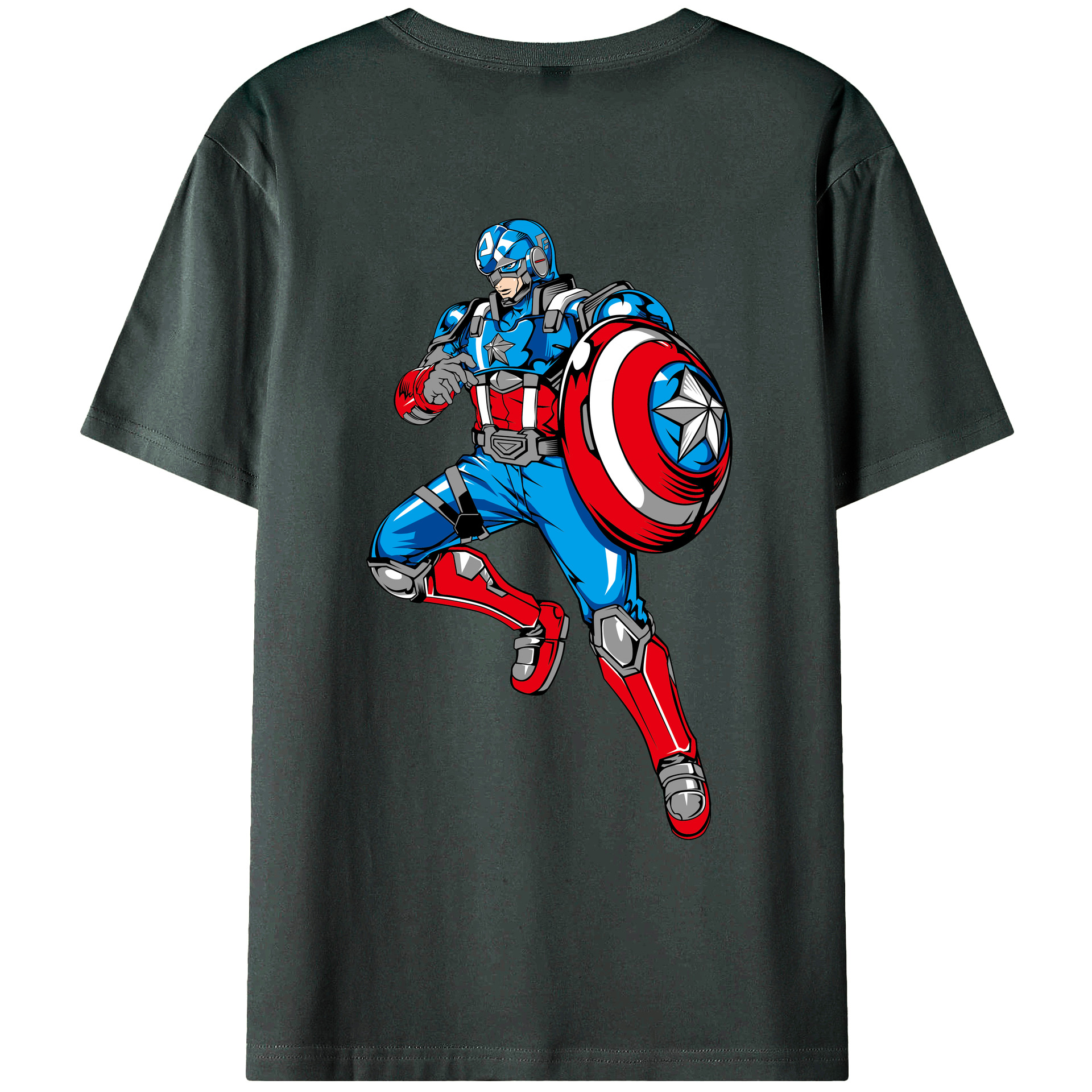 （画像用） アベンジャーズ The Avengers 綿100％ メンズ半袖Tシャツ（バックプリント） 通気性